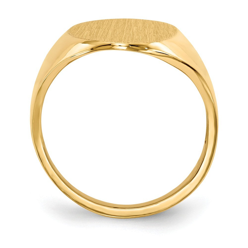 Open Back Oval Ladies Signet Ring Custom Personalized with Free Engraving Available of Initials or Monogram in Solid 14K Yellow Gold