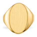 Load image into Gallery viewer, Open Back Oval Ladies Signet Ring Custom Personalized with Free Engraving Available of Initials or Monogram in Solid 14K Yellow Gold
