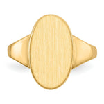Load image into Gallery viewer, Solid Back Oval Ladies Signet Ring Custom Personalized with Free Engraving Available of Initials or Monogram in Solid 14K Yellow Gold
