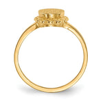 Load image into Gallery viewer, Open Back Round Scallop Edge Ladies Signet Ring Custom Personalized with Free Engraving Available of Initials in Solid 14K Yellow Gold
