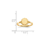 Load image into Gallery viewer, Open Back Round Scallop Edge Ladies Signet Ring Custom Personalized with Free Engraving Available of Initials in Solid 14K Yellow Gold
