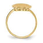 Load image into Gallery viewer, Open Back Round Scallop Edge Ladies Signet Ring Custom Personalized with Free Engraving Available of Initials in Solid 14K Yellow Gold
