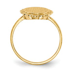 Load image into Gallery viewer, Open Back Oval Scallop Edge Ladies Signet Ring Custom Personalized with Free Engraving Available of Initials or Monogram in Solid 14K Yellow Gold
