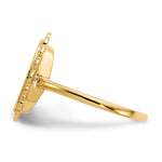 Load image into Gallery viewer, Open Back Oval Scallop Edge Ladies Signet Ring Custom Personalized with Free Engraving Available of Initials or Monogram in Solid 14K Yellow Gold
