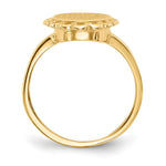 Load image into Gallery viewer, Open Back Oval Scallop Edge Ladies Signet Ring Custom Personalized with Free Engraving Available of Initials in Solid 14K Yellow Gold
