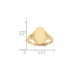 Load image into Gallery viewer, Solid Back Womens Oval Signet Ring Custom Personalized with Free Engraving Available of Initials or Monogram in Solid 14K Yellow Gold
