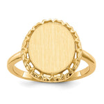 Load image into Gallery viewer, Open Back Womens Signet Ring Custom Personalized with Free Engraving Available of Initials or Monogram in Solid 14K Yellow Gold
