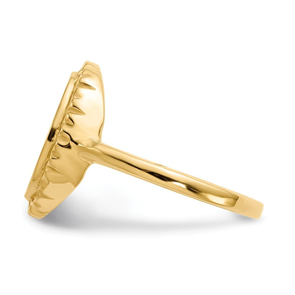 Open Back Womens Signet Ring Custom Personalized with Free Engraving Available of Initials or Monogram in Solid 14K Yellow Gold