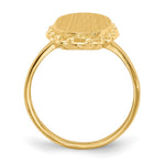 Load image into Gallery viewer, Open Back Oval Scallop Decorative Edge Ladies Signet Ring Custom Personalized with Free Engraving Available of Initials or Monogram in Solid 14K Yellow Gold
