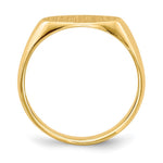 Load image into Gallery viewer, Solid Back Horizontal Oval Signet Ring Custom Personalized with Free Engraving Available of Initials or Monogram in Solid 14K Yellow Gold
