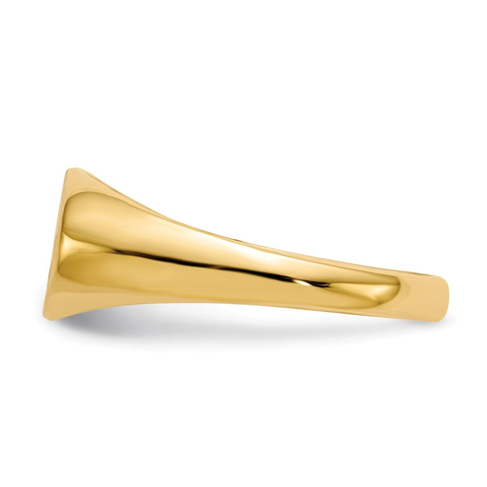 Solid Back Horizontal Oval Signet Ring Custom Personalized with Free Engraving Available of Initials or Monogram in Solid 14K Yellow Gold
