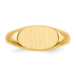Load image into Gallery viewer, Solid Back Horizontal Oval Signet Ring Custom Personalized with Free Engraving Available of Initials or Monogram in Solid 14K Yellow Gold
