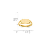 Load image into Gallery viewer, Solid Back Horizontal Oval Signet Ring Custom Personalized with Free Engraving Available of Initials or Monogram in Solid 14K Yellow Gold
