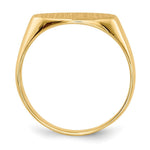 Load image into Gallery viewer, Solid Back Horizontal Oval Signet Ring Custom Personalized with Free Engraving Available of Initials or Monogram in Solid 14K Yellow Gold
