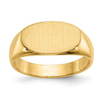 Load image into Gallery viewer, Solid Back Horizontal Oval Signet Ring Custom Personalized with Free Engraving Available of Initials or Monogram in Solid 14K Yellow Gold
