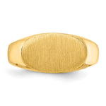 Load image into Gallery viewer, Solid Back Horizontal Oval Signet Ring Custom Personalized with Free Engraving Available of Initials or Monogram in Solid 14K Yellow Gold
