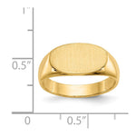 Load image into Gallery viewer, Solid Back Horizontal Oval Signet Ring Custom Personalized with Free Engraving Available of Initials or Monogram in Solid 14K Yellow Gold
