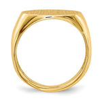 Load image into Gallery viewer, Open Back Horizontal Oval Signet Ring Custom Personalized with Free Engraving Available of Initials or Monogram in Solid 14K Yellow Gold

