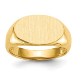 Load image into Gallery viewer, Open Back Horizontal Oval Signet Ring Custom Personalized with Free Engraving Available of Initials or Monogram in Solid 14K Yellow Gold
