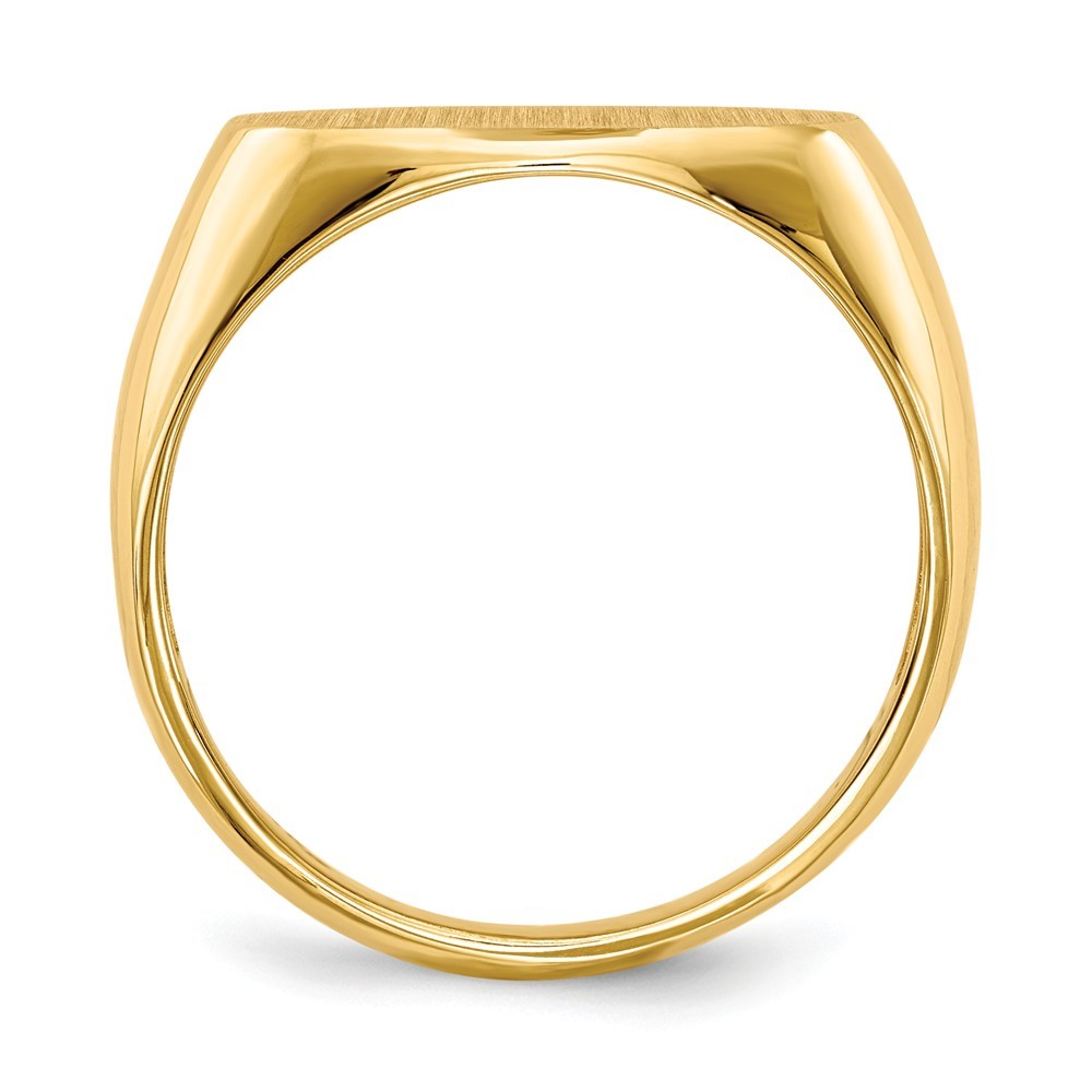Mens Oval Signet Ring Custom Personalized with Free Engraving Available of Initials or Monogram in Solid 14K Yellow Gold