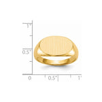 Load image into Gallery viewer, Mens Oval Signet Ring Custom Personalized with Free Engraving Available of Initials or Monogram in Solid 14K Yellow Gold
