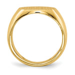 Load image into Gallery viewer, Solid Closed Back Horizontal Oval Signet Ring Custom Personalized with Free Engraving Available of Initials or Monogram in Solid 14K Yellow Gold

