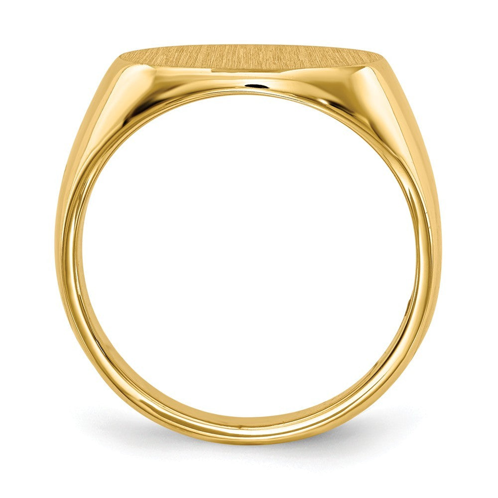 Mens Signet Ring Custom Personalized with Free Engraving Available of Initials or Monogram in Solid 14K Yellow Gold