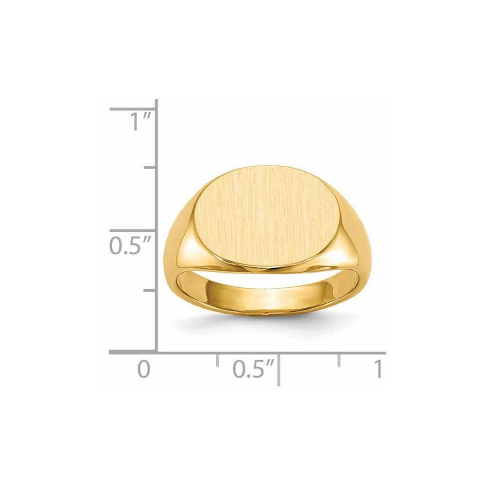 Mens Signet Ring Custom Personalized with Free Engraving Available of Initials or Monogram in Solid 14K Yellow Gold