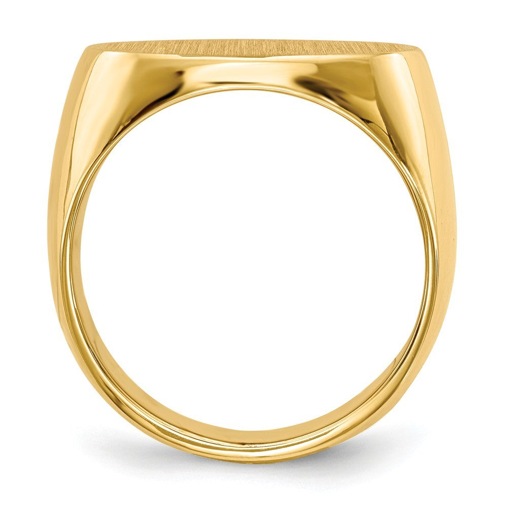 Mens Signet Ring Custom Personalized with Free Engraving Available of Initials or Monogram in Solid 14K Yellow Gold