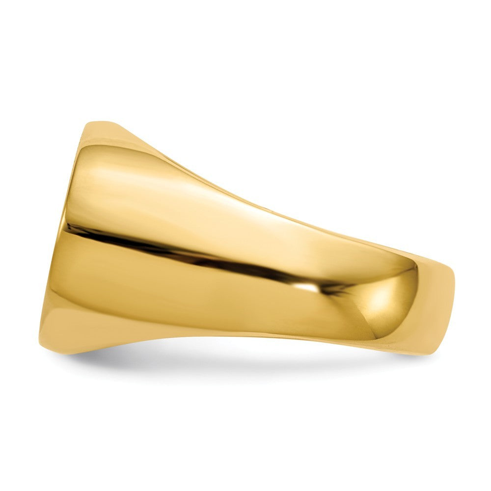 Mens Signet Ring Custom Personalized with Free Engraving Available of Initials or Monogram in Solid 14K Yellow Gold