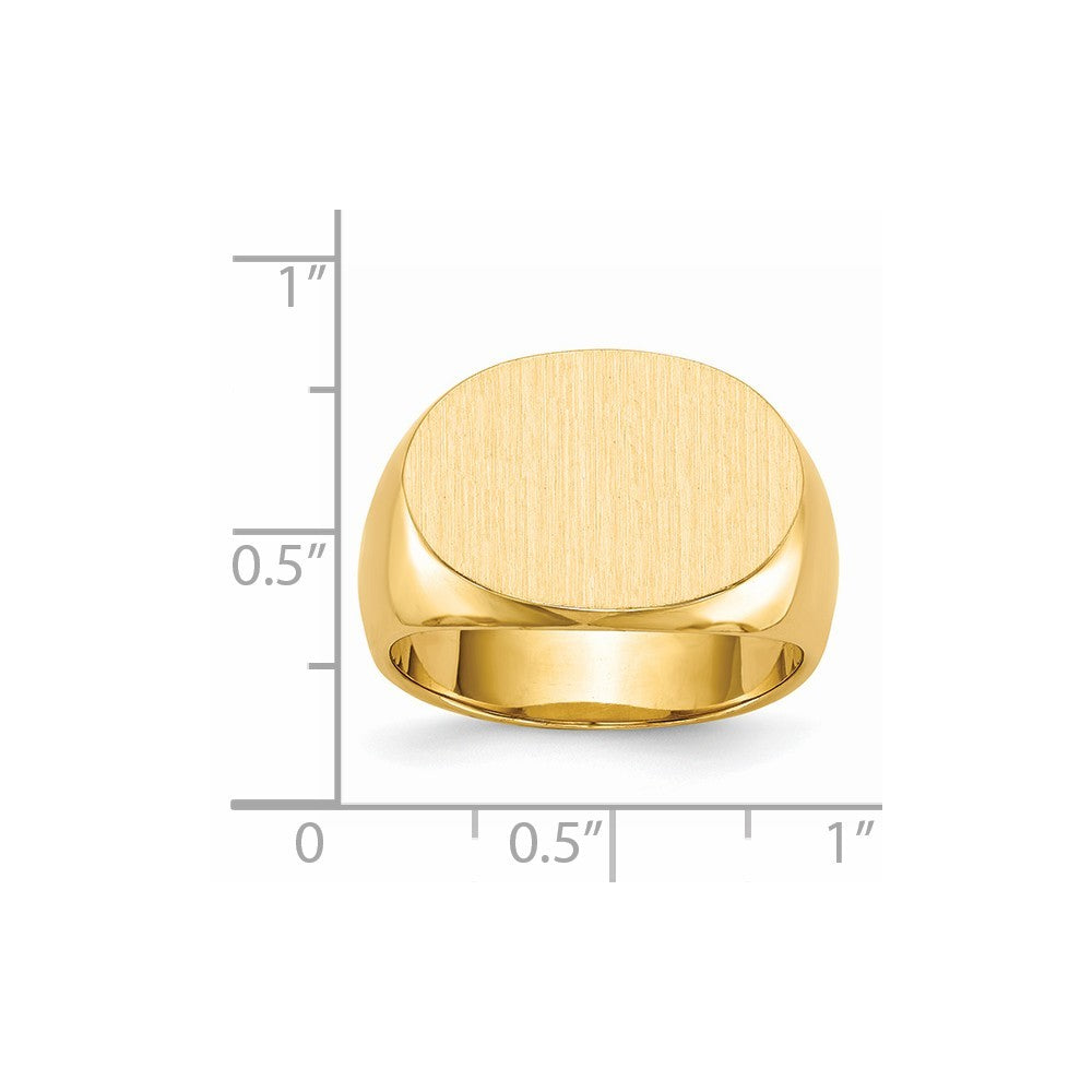 Mens Signet Ring Custom Personalized with Free Engraving Available of Initials or Monogram in Solid 14K Yellow Gold