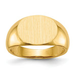 Load image into Gallery viewer, Open Back Horizontal Oval Signet Ring Custom Personalized with Free Engraving Available of Initials or Monogram in Solid 14K Yellow Gold
