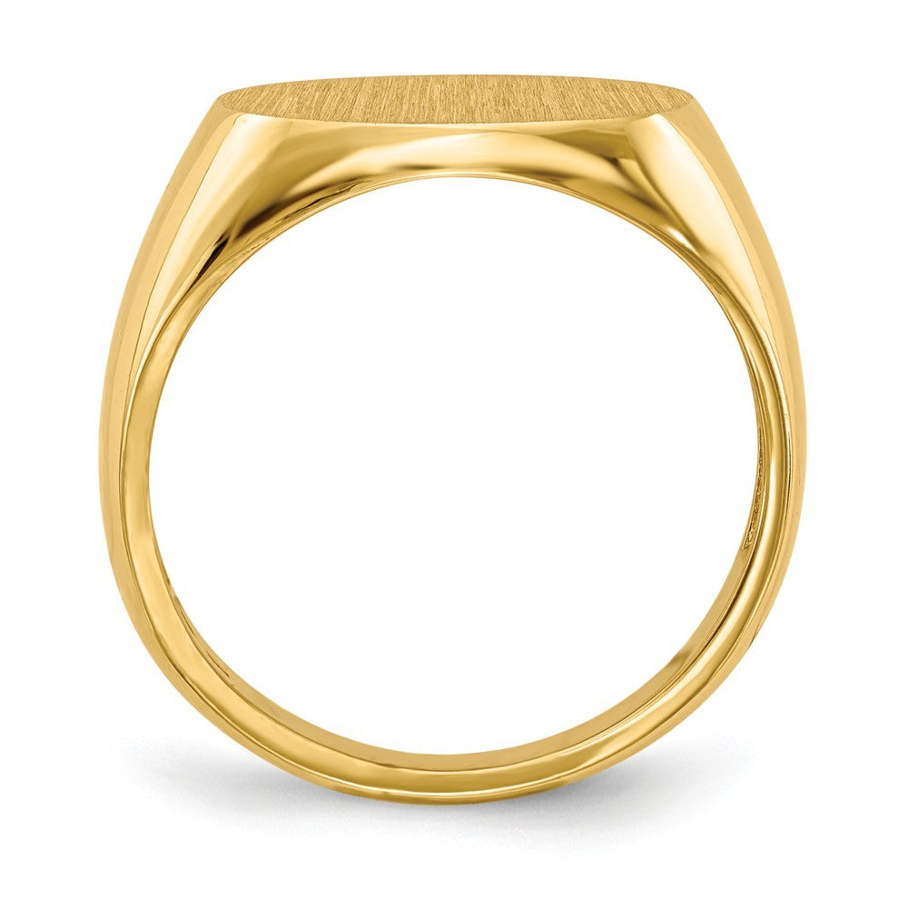 Mens Signet Ring Custom Personalized with Free Engraving Available of Initials or Monogram in Solid 14K Yellow Gold