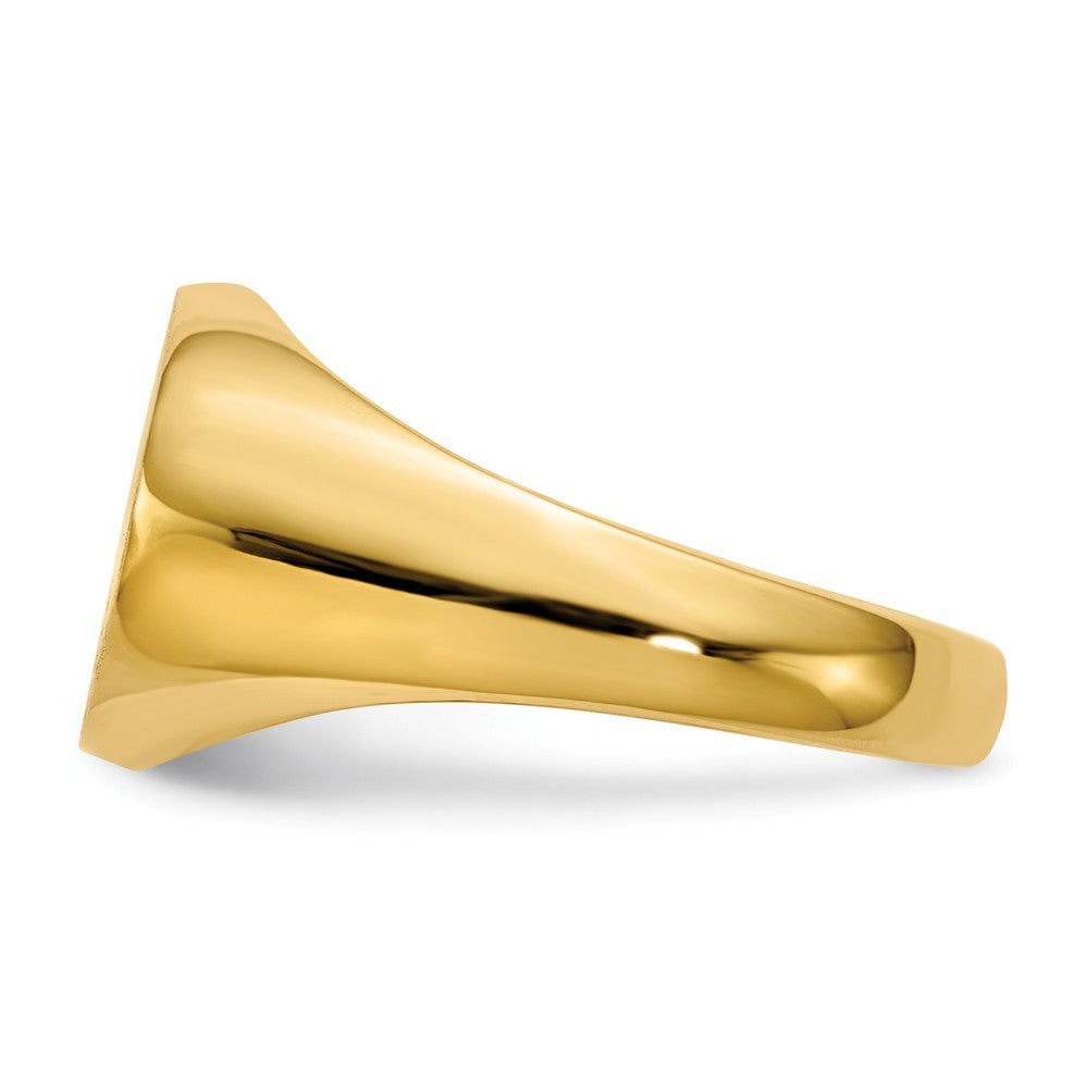 Mens Signet Ring Custom Personalized with Free Engraving Available of Initials or Monogram in Solid 14K Yellow Gold
