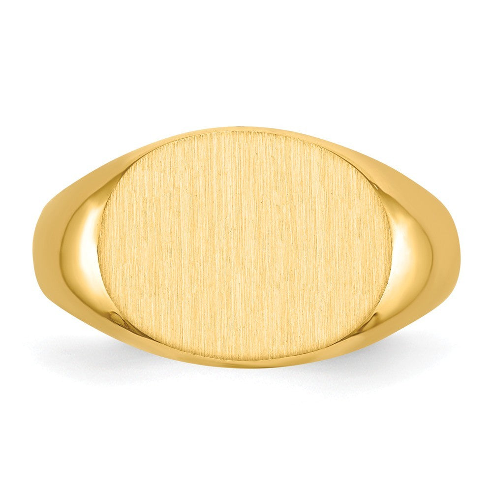 Mens Signet Ring Custom Personalized with Free Engraving Available of Initials or Monogram in Solid 14K Yellow Gold