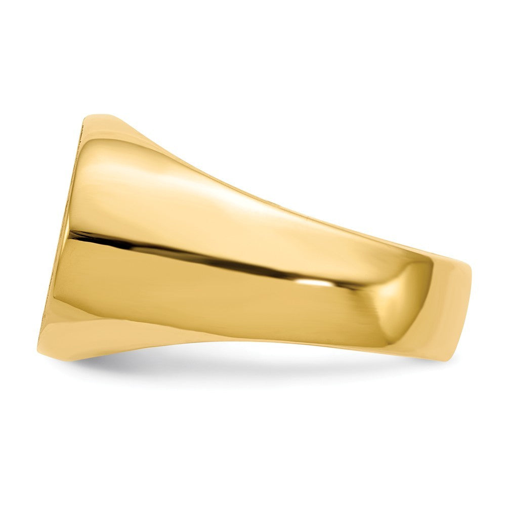 Mens Signet Ring Custom Personalized with Free Engraving Available of Initials or Monogram  Size 10 in Solid 14K Yellow Gold