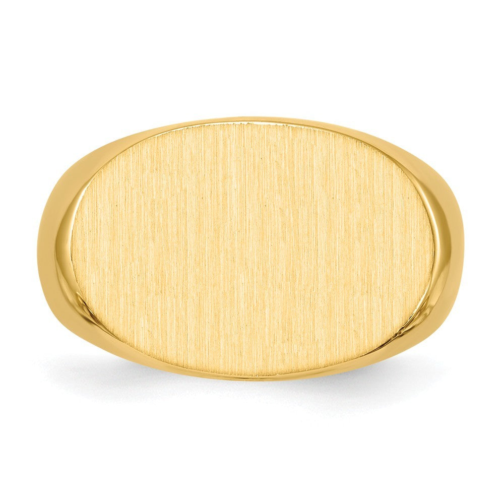 Mens Signet Ring Custom Personalized with Free Engraving Available of Initials or Monogram  Size 10 in Solid 14K Yellow Gold