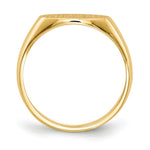Load image into Gallery viewer, Solid Closed Back Horizontal Oval Signet Ring Custom Personalized with Free Engraving Available of Initials or Monogram in Solid 14K Yellow Gold
