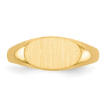 Load image into Gallery viewer, Solid Closed Back Horizontal Oval Signet Ring Custom Personalized with Free Engraving Available of Initials or Monogram in Solid 14K Yellow Gold
