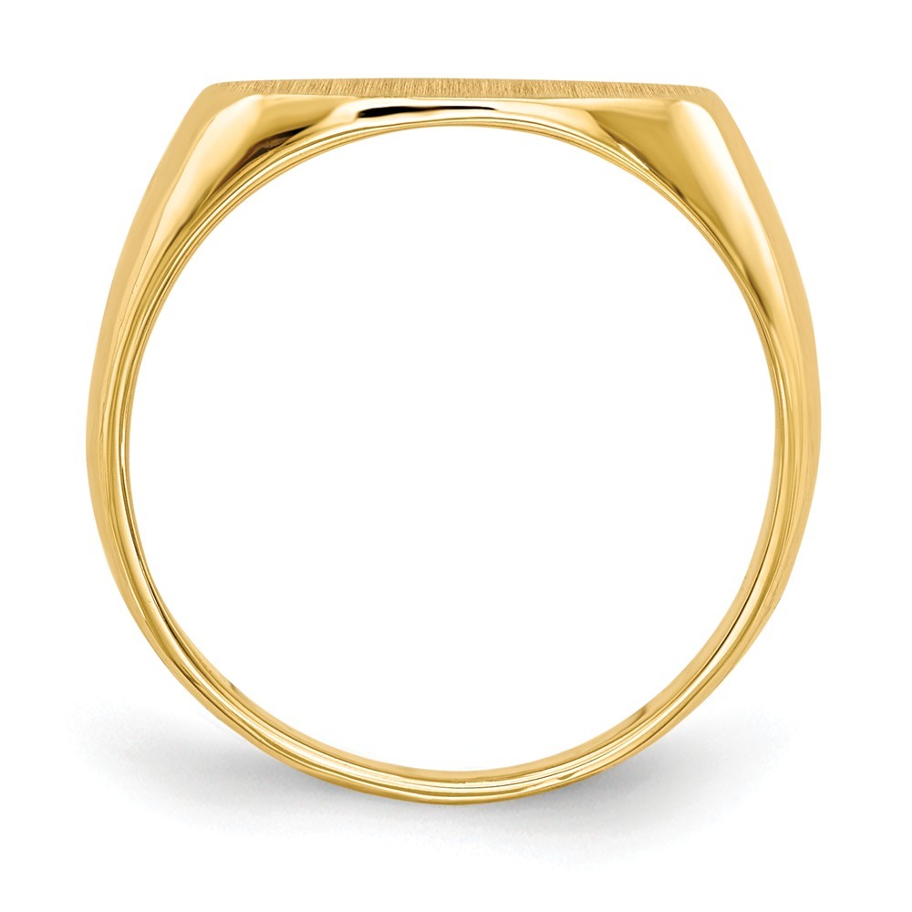 Solid Closed Back Womens Horizontal Signet Ring Custom Personalized with Free Engraving Available of Initials or Monogram in Solid 14K Yellow Gold