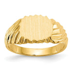 Load image into Gallery viewer, Open Back Swirl-cut Sides Signet Ring Custom Personalized with Free Engraving Available of Initials or Monogram in Solid 14K Yellow Gold
