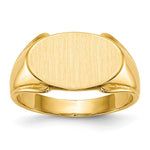 Load image into Gallery viewer, Solid Back Mens Large Horizontal Oval Signet Ring Custom Personalized with Free Engraving Available of Initials or Monogram in Solid 14K Yellow Gold
