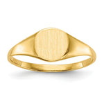 Load image into Gallery viewer, Solid Closed Back 7mm Round Signet Ring Custom Personalized with Free Engraving Available of Initials or Monogram in Solid 14K Yellow Gold
