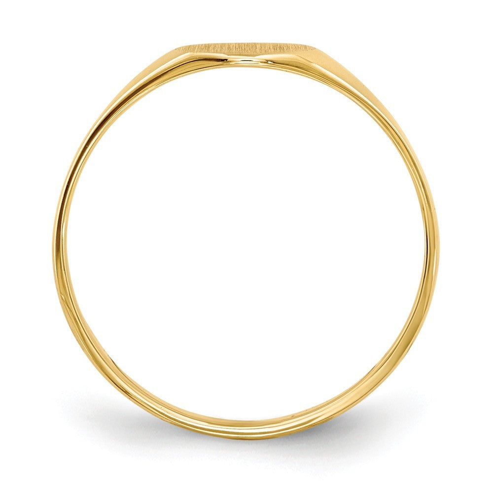 Solid Closed Back 7mm Round Signet Ring Custom Personalized with Free Engraving Available of Initials or Monogram in Solid 14K Yellow Gold