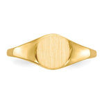 Load image into Gallery viewer, Solid Closed Back 7mm Round Signet Ring Custom Personalized with Free Engraving Available of Initials or Monogram in Solid 14K Yellow Gold

