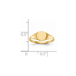 Load image into Gallery viewer, Solid Closed Back 7mm Round Signet Ring Custom Personalized with Free Engraving Available of Initials or Monogram in Solid 14K Yellow Gold
