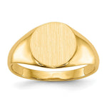 Load image into Gallery viewer, Solid Closed Back 9mm Round Signet Ring Custom Personalized with Free Engraving Available of Initials or Monogram in Solid 14K Yellow Gold
