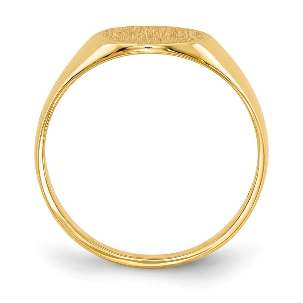 Solid Closed Back 9mm Round Signet Ring Custom Personalized with Free Engraving Available of Initials or Monogram in Solid 14K Yellow Gold
