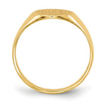 Load image into Gallery viewer, Solid Closed Back 9mm Round Signet Ring Custom Personalized with Free Engraving Available of Initials or Monogram in Solid 14K Yellow Gold
