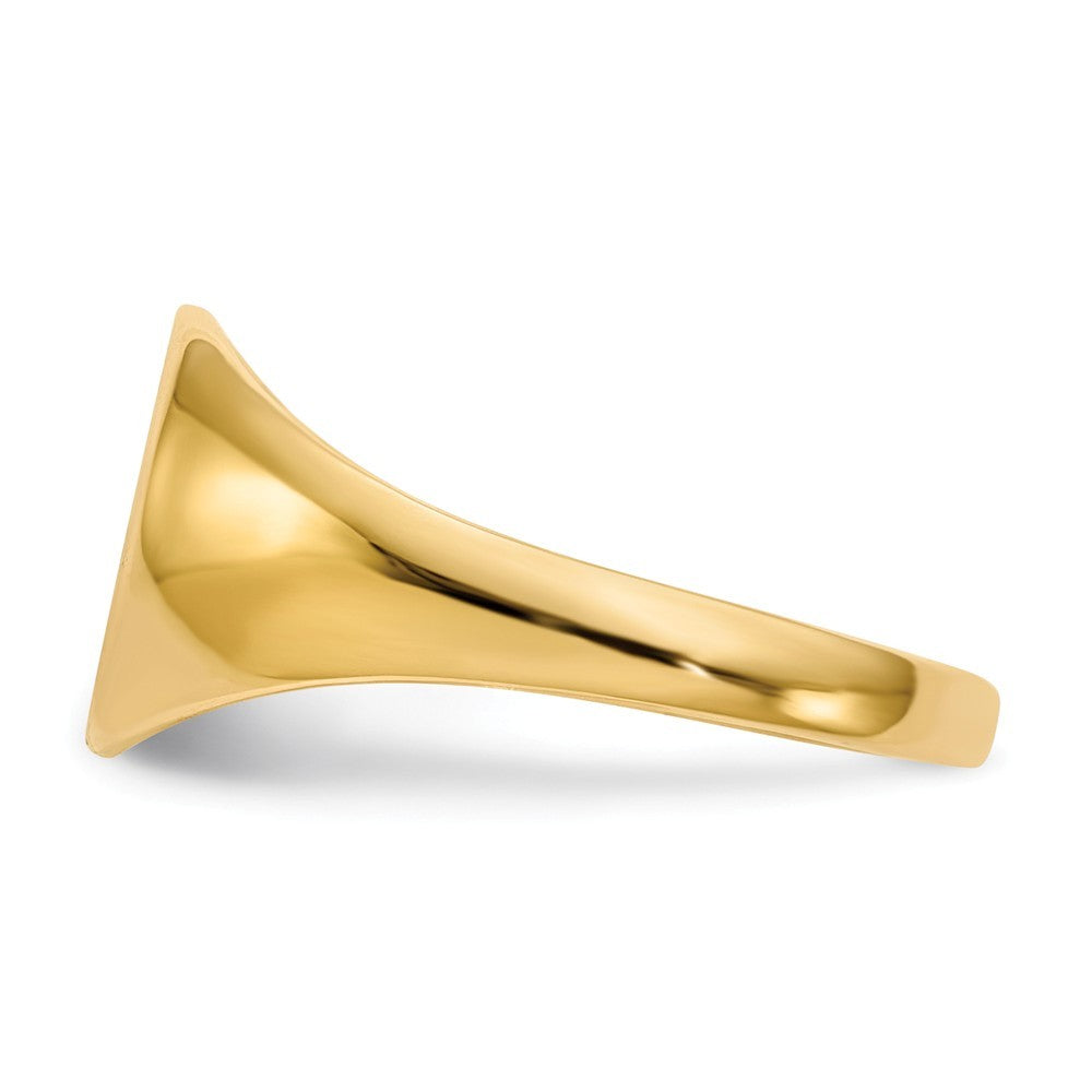 Solid Closed Back 9mm Round Signet Ring Custom Personalized with Free Engraving Available of Initials or Monogram in Solid 14K Yellow Gold